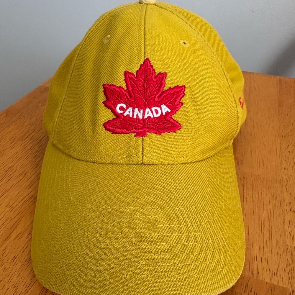 Yellow Nike Canada Hockey Maple Leaf Dad Hat